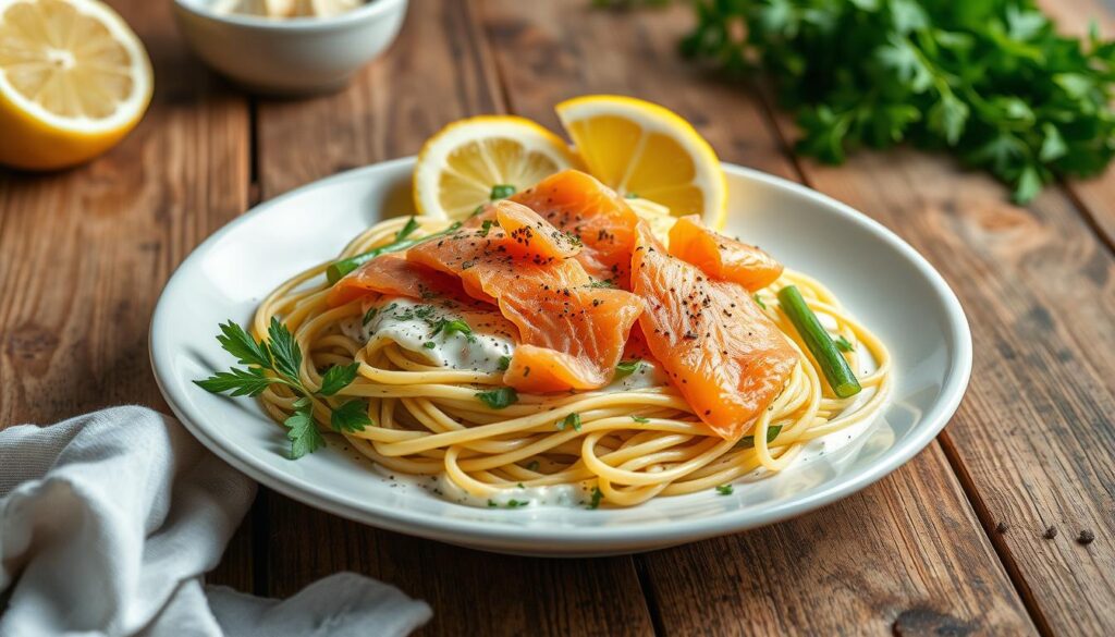 smoked salmon pasta