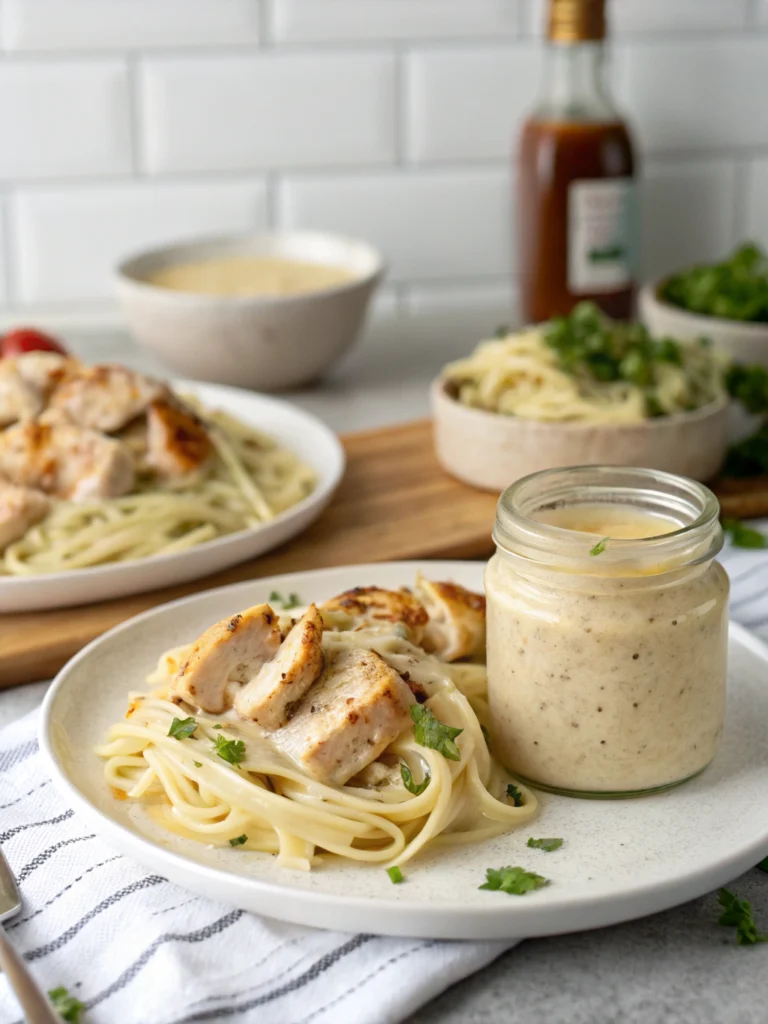 easy chicken alfredo recipe with jar sauce